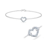 Heart Shape with Ferrido Silver Bracelet BRS-175